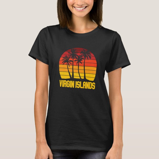Camiseta Ruas das Ilhas Virgens. John National Park Palm tr (Frente)