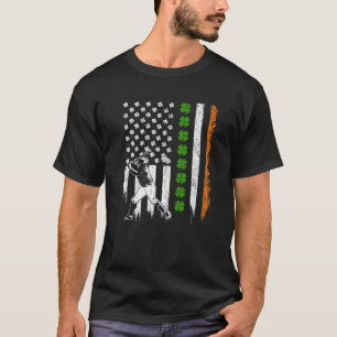 Camiseta Ruas De Bandeiras Americanas De Beisebol Retro.Pat