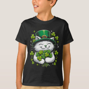Camiseta Ruas De Roupa Do Cat Leprechaun. Dia De Patricks M