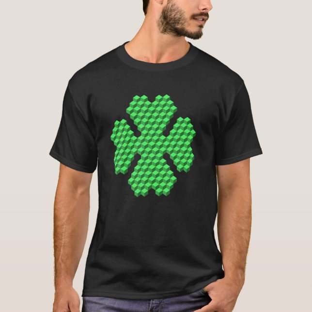 Camiseta Ruas de Shamrock pré-calcário. Gama de Arte Pixel  (Frente)