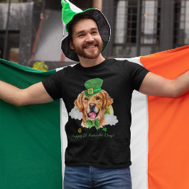 Camiseta Ruas Douradas Engraçadas De Retriever De Ouros Eng