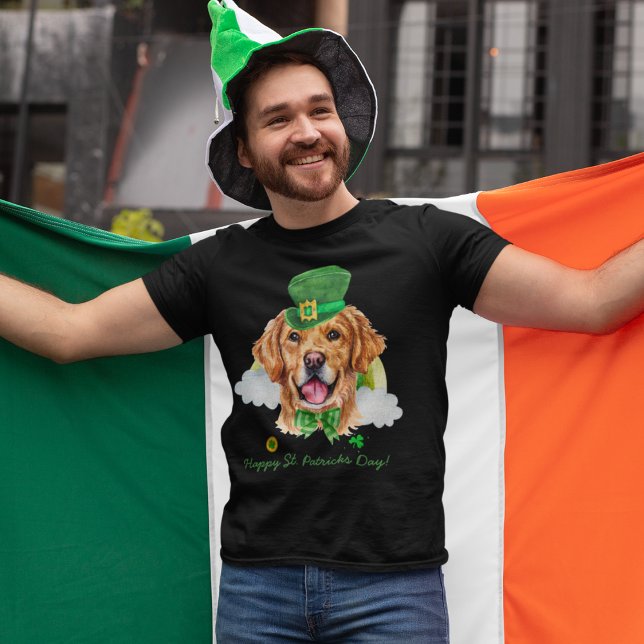 Camiseta Ruas Douradas Engraçadas De Retriever De Ouros Eng (Criador carregado)