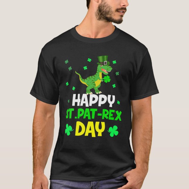 Camiseta Ruas felizes, Rua de Dinossauro no Pat Rex Day, Di (Frente)