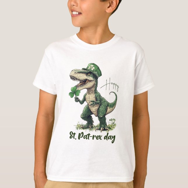 Camiseta Ruas felizes. rua de dinossauros do PatREX Day. Di (Frente)