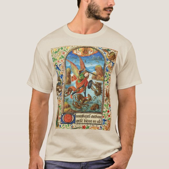 Camiseta RUAS. MICHAEL ARCHANGEL E DRAGON - Miniatura Flame (Frente)