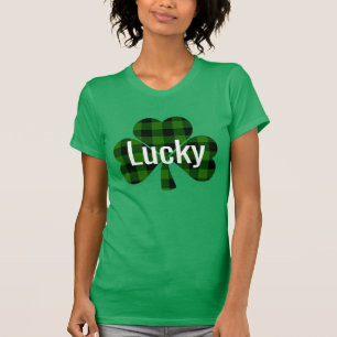 Camiseta Ruas Sortudas, o Shamrocks da Patty  xadrez verde