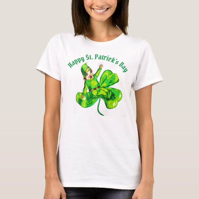 Camiseta RUAS. T-Shirt BABY LEPRECHAUN DO DIA DE PATRICK (Frente)