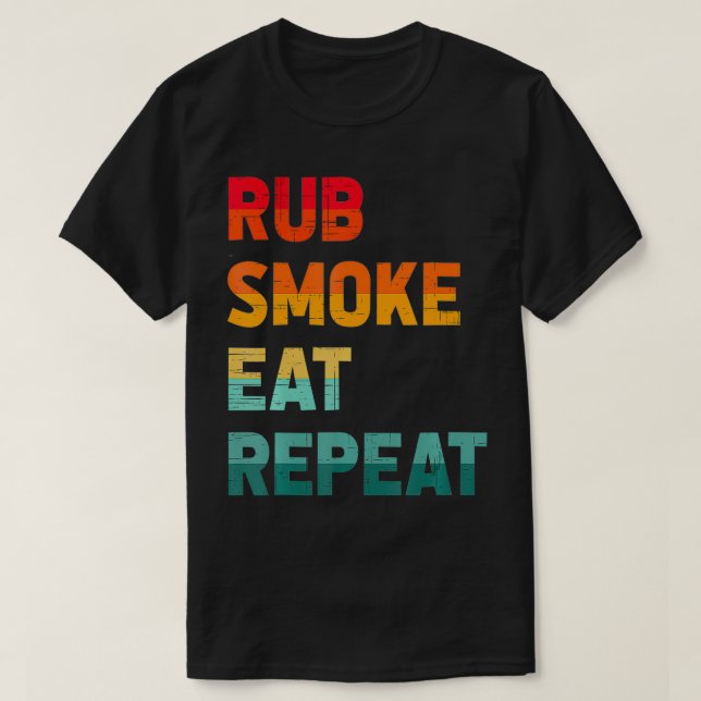 Camiseta Rub Smoke Repete Carne Fumante Engraçado Vin (Frente do Design)