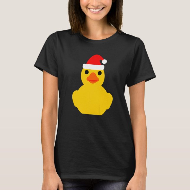 Camiseta Rubber Duck  Christmas Santa Hat  Rubber Ducky (Frente)