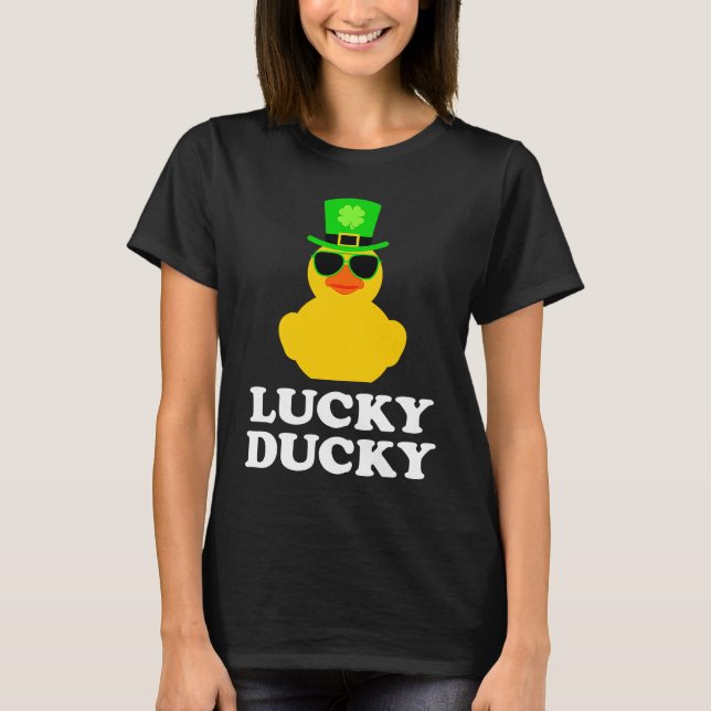 Camiseta Rubber Duck Four Leaf C Hat Sunglasses St Patrick' (Frente)