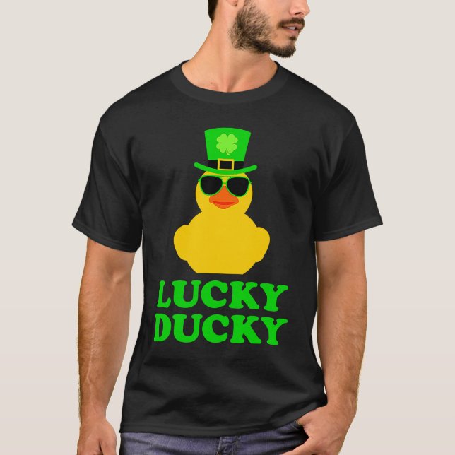 Camiseta Rubber Duck Four Leaf C Leprechaun Hat St Patrick' (Frente)