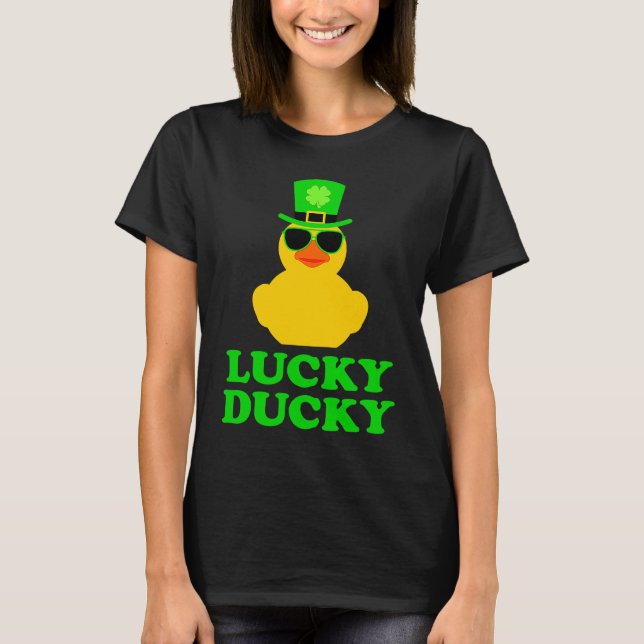 Camiseta Rubber Duck Four Leaf C Leprechaun Hat St Patrick' (Frente)
