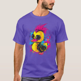 Camiseta Rubber Duck Punk Rock Watercolor Rubber Duckling D