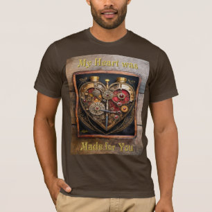 Camiseta Rubis e Engrenagens Steampunk Coração Sombrio