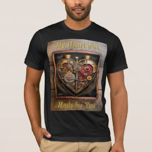 Camiseta Rubis e Engrenagens Steampunk Coração Sombrio 