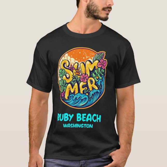 Camiseta Ruby Beach Washington Summer Vacation Souvenir Hol (Frente)