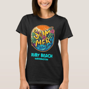 Camiseta Ruby Beach Washington Summer Vacation Souvenir Hol