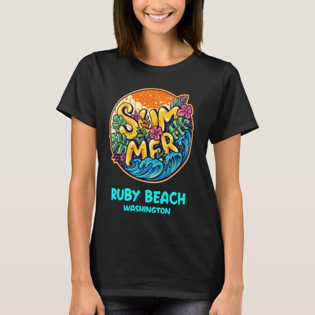 Camiseta Ruby Beach Washington Summer Vacation Souvenir Hol (Frente)