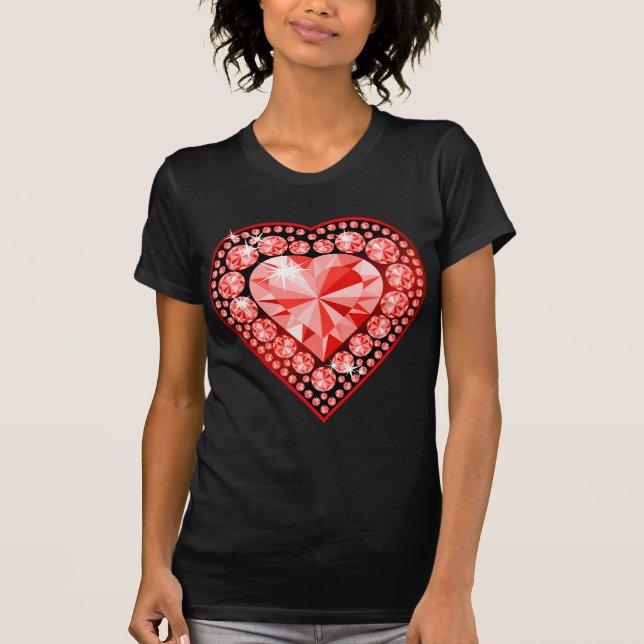 Camiseta Ruby Gemstone Heart (Frente)