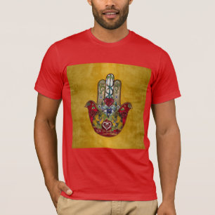 Camiseta Ruby Pomegranate Heart Bird Hamsa