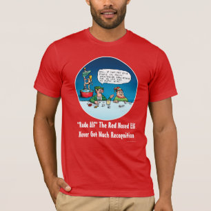 Camiseta Rude Alf O Cartoon Engraçado Do Elf Vermelho Nosed