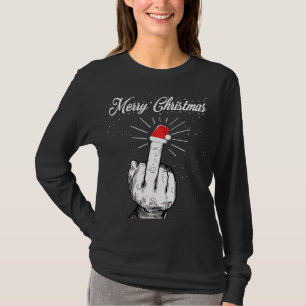 Camiseta Rude Felry Christmas Middle Finger Xmas Ugly