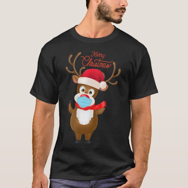 Camiseta Rudolf Reindeer com Mask X Mas 2020 Natal (Frente)