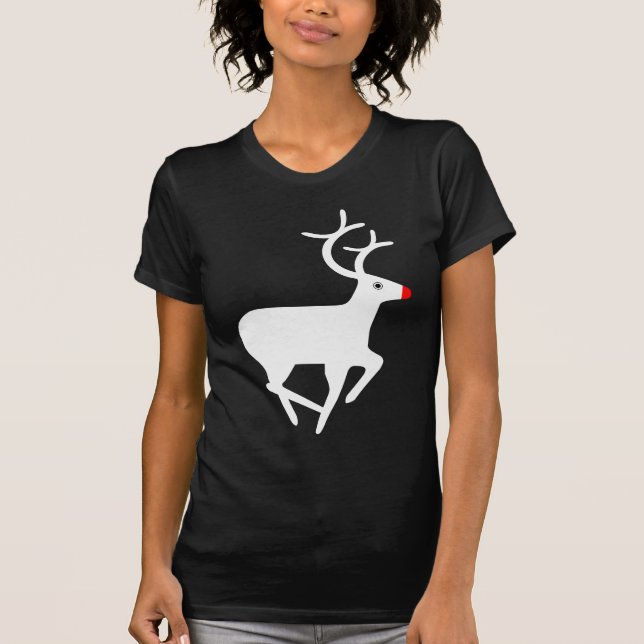 Camiseta Rudolf, Reindeer Vermelho Nosed (Frente)