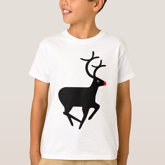 Camiseta Rudolf, Reindeer Vermelho Nosed (Frente)