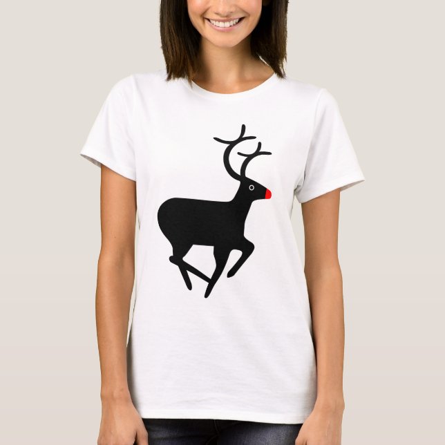 Camiseta Rudolf, Reindeer Vermelho Nosed (Frente)