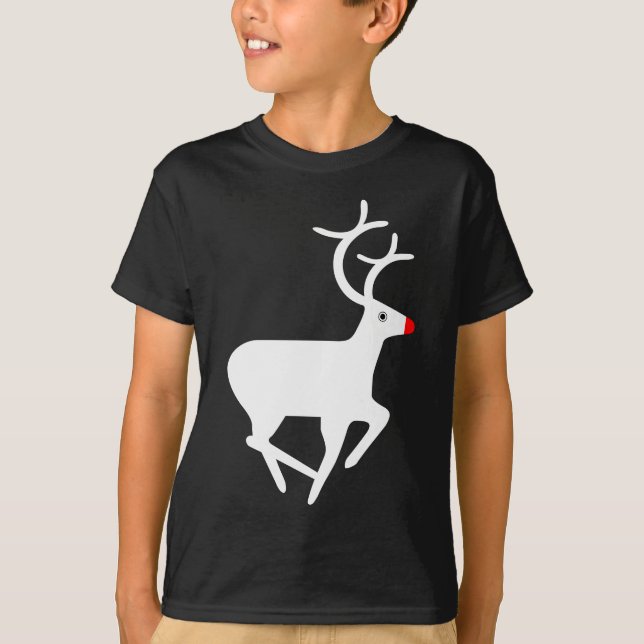 Camiseta Rudolf, Reindeer Vermelho Nosed (Frente)