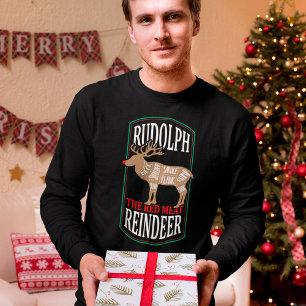Camiseta Rudolph Carne Vermelha Rena - Humor Natalino Excên