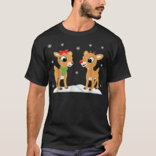 Camiseta Rudolph e Clarice Camiseiros Crianças de Natal Tei