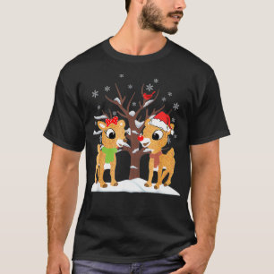 Camiseta Rudolph e Clarice Natal Garotas Tee Rein