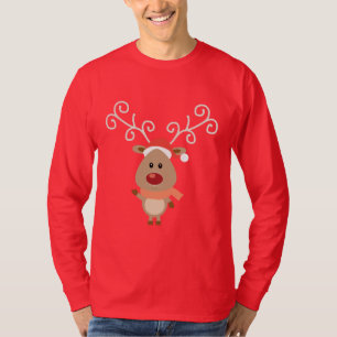 Camiseta Rudolph giro o desenho das renas vermelhas