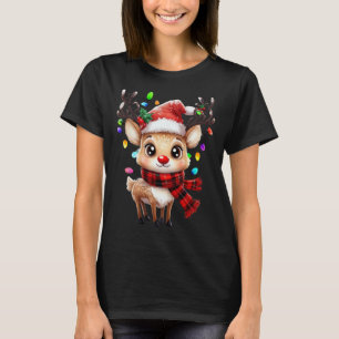 Camiseta Rudolph O Nariz Vermelho Para Crianças E Natal