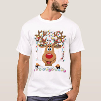 Camiseta Rudolph Red Nose Reindeer T-Shirt Papais noeis Chr