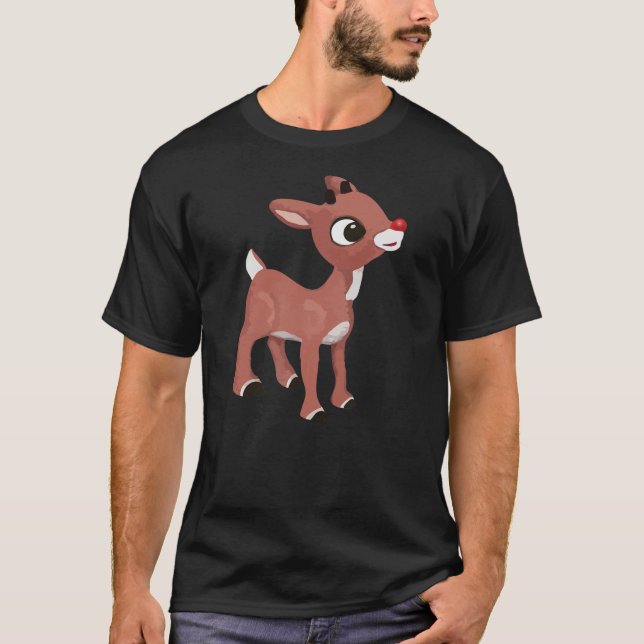 Camiseta Rudolph Red Nosed Reindeer Homens de Pijamas de Na (Frente)