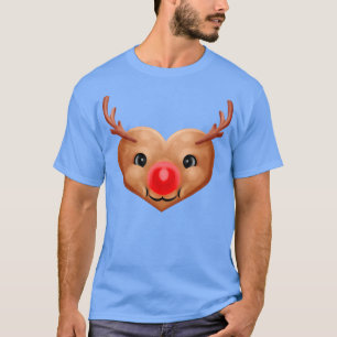 Camiseta Rudolph Reindeer Forma Coração Para O Natal