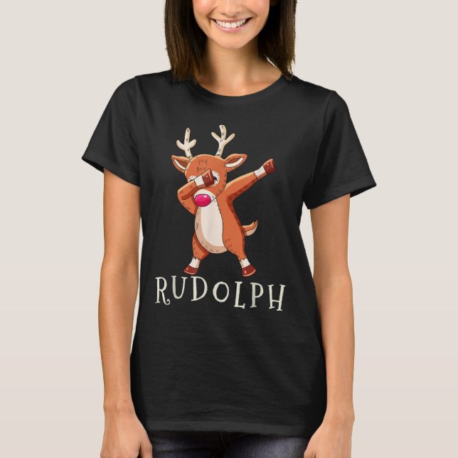Camiseta Rudolph Santas Reindeers Family Matching Outfit Ch (Frente)