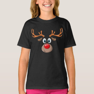 Camiseta Rudolph Xmas, Nariz Vermelho de Natal Bonito