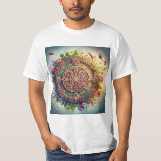 Camiseta Rueda Celta de la Vida: Conexión y Ciclos Naturale (Frente)
