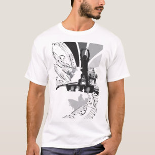 Camiseta rufa a ilustração do violoncelo