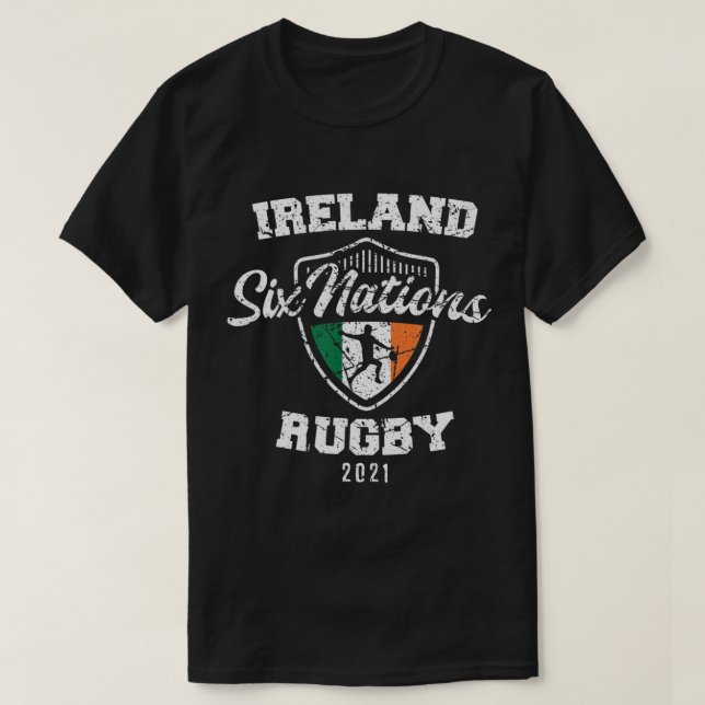 Camiseta Rugby 6 Nações Irlanda Inglaterra França País de G (Frente do Design)