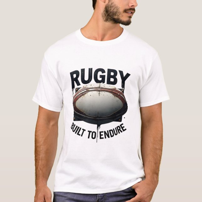 Camiseta Rugby – Built to Endure Industrial Metal Design (Frente)