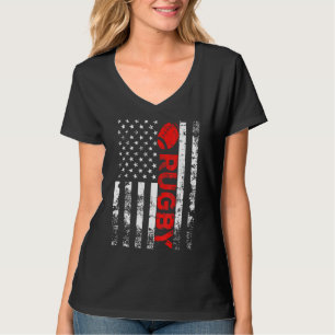 Camiseta Rugby Com Ball Vintage Bandeira Americana