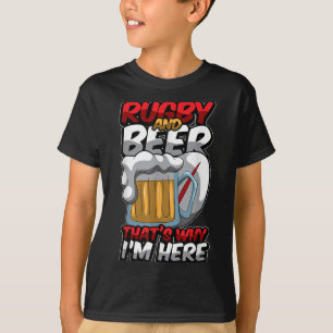 Camiseta Rugby E Cerveja É Por Isso Que Estou Aqui Engraçad