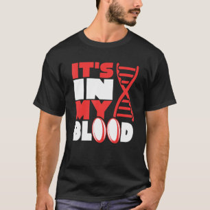 Camiseta Rugby Está no meu DNA Sanguíneo Suporte ao Ventila