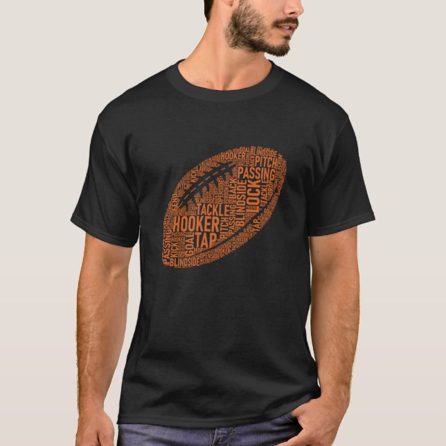 Camiseta Rugby Game Typography  Rugby Player  Coach Mom Dad (Frente)