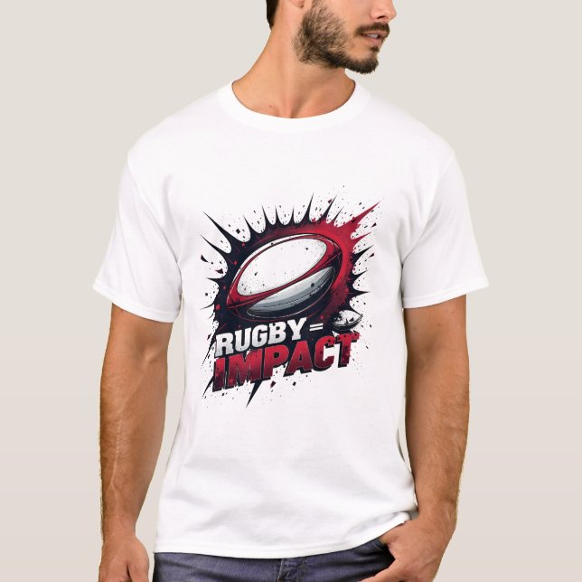 Camiseta Rugby = Impact – Explosive Rugby Ball Graphic (Frente)